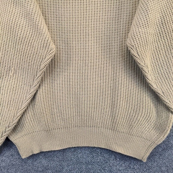 Improvise Men's Pullover Knit Sweater Tan Large Solid Long Sleeve Crew Neck - Picture 7 of 12